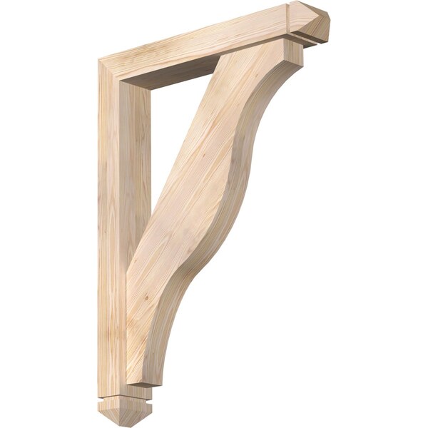 Ekena Millwork Funston Arts and Crafts Smooth Bracket w/ Offset Brace, Douglas Fir, 5 1/2"W x 32"D x 44"H BKT0604X32X44FST03SDF - main